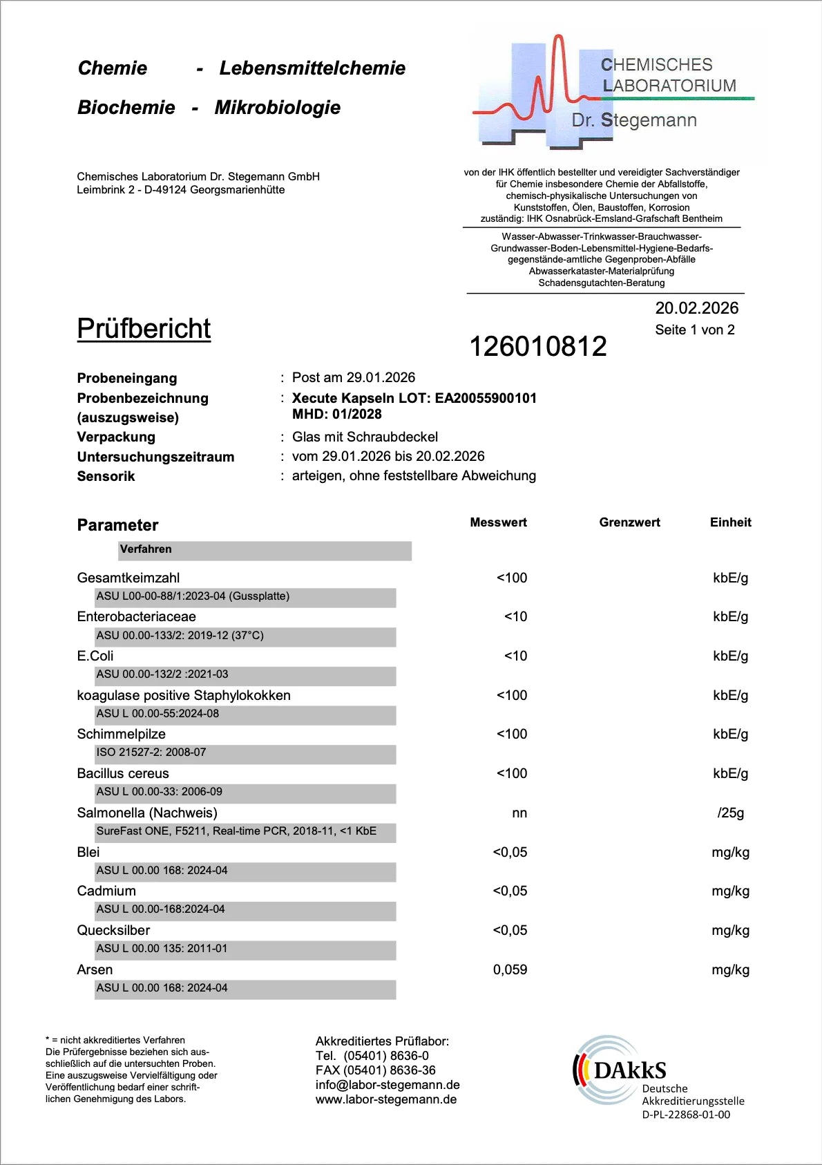 Laborbericht des XECUTE Männer Supplements